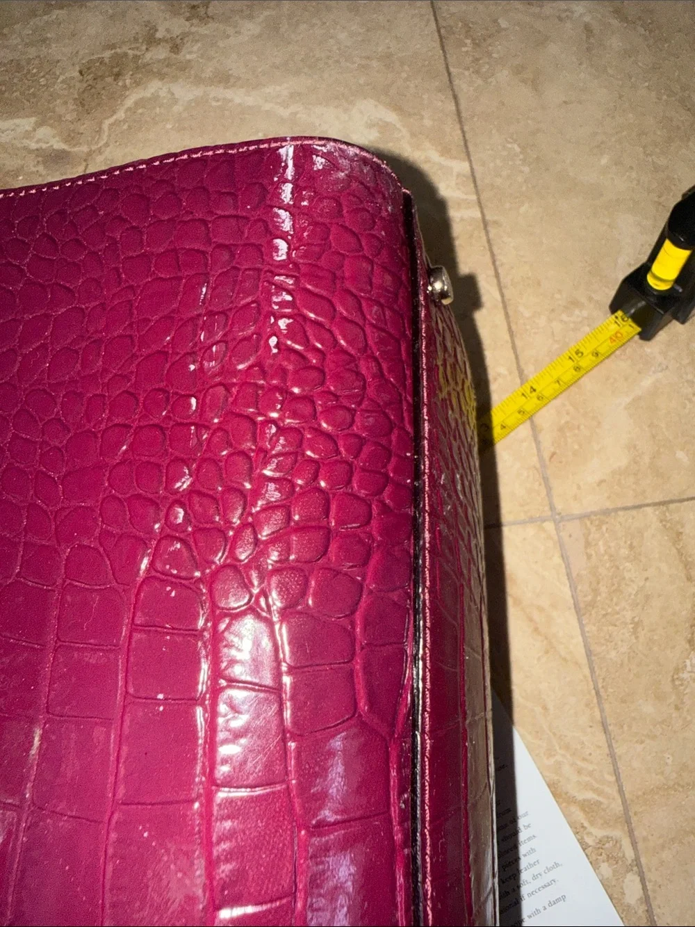 kate spade Croc-Embossed Deep Wine Tote minor scuffing see photos